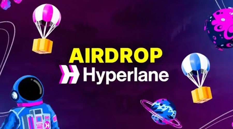Hyperlane Airdrop registration banner with information on token allocation, eligibility criteria, and reward details.